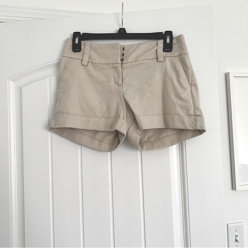 Express Linen Blend Mid Rise Shorts
